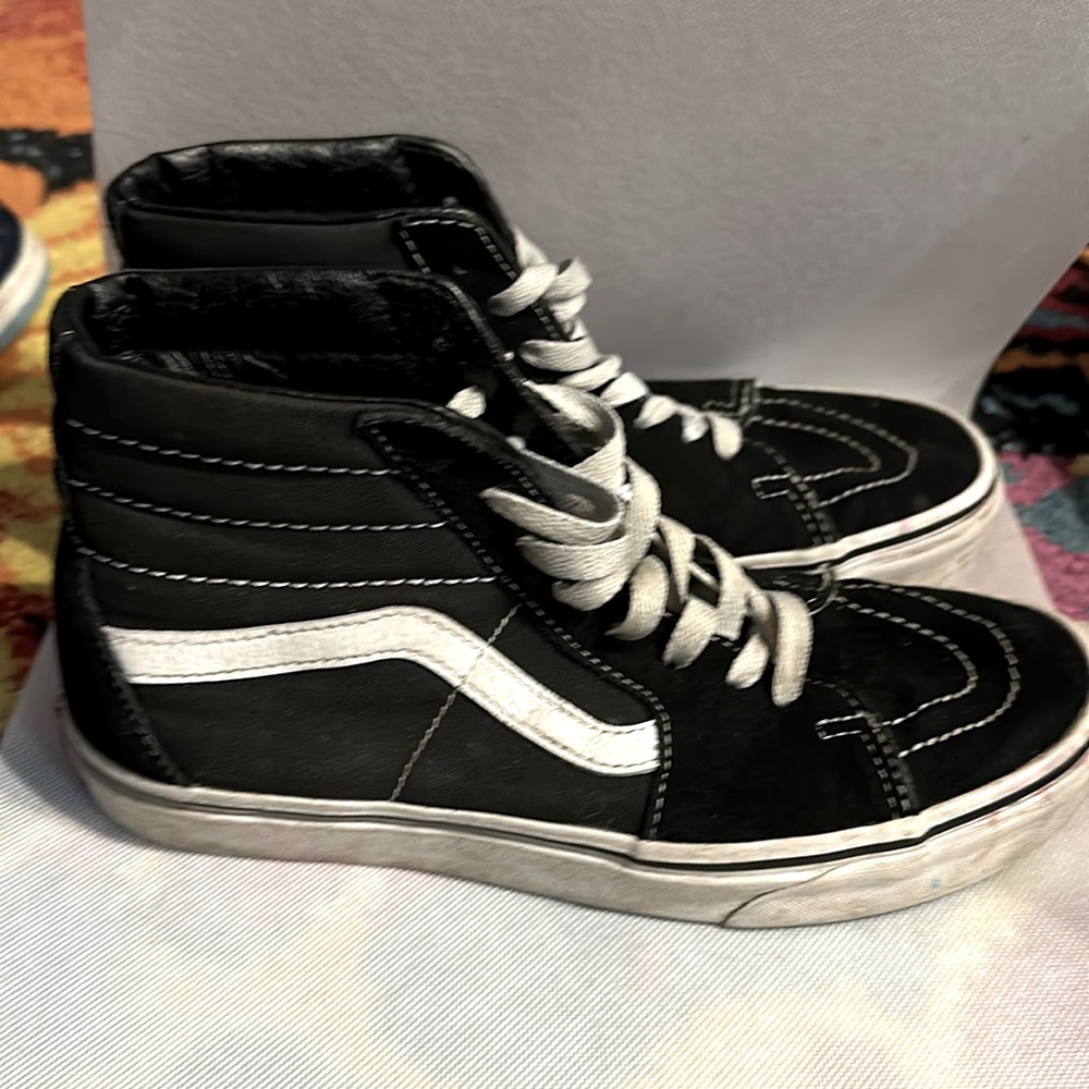 Vans high tops black/white men size 6.5 women size 8